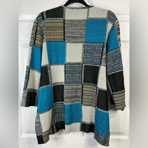 Ming Wang Women’s cardigan - Patchwork knit design - Size XL - Picture 2 of 8